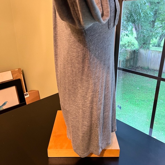 A New Day Light Gray V-neck Henley long sleeve tee w/roll up tabs - Picture 7 of 15